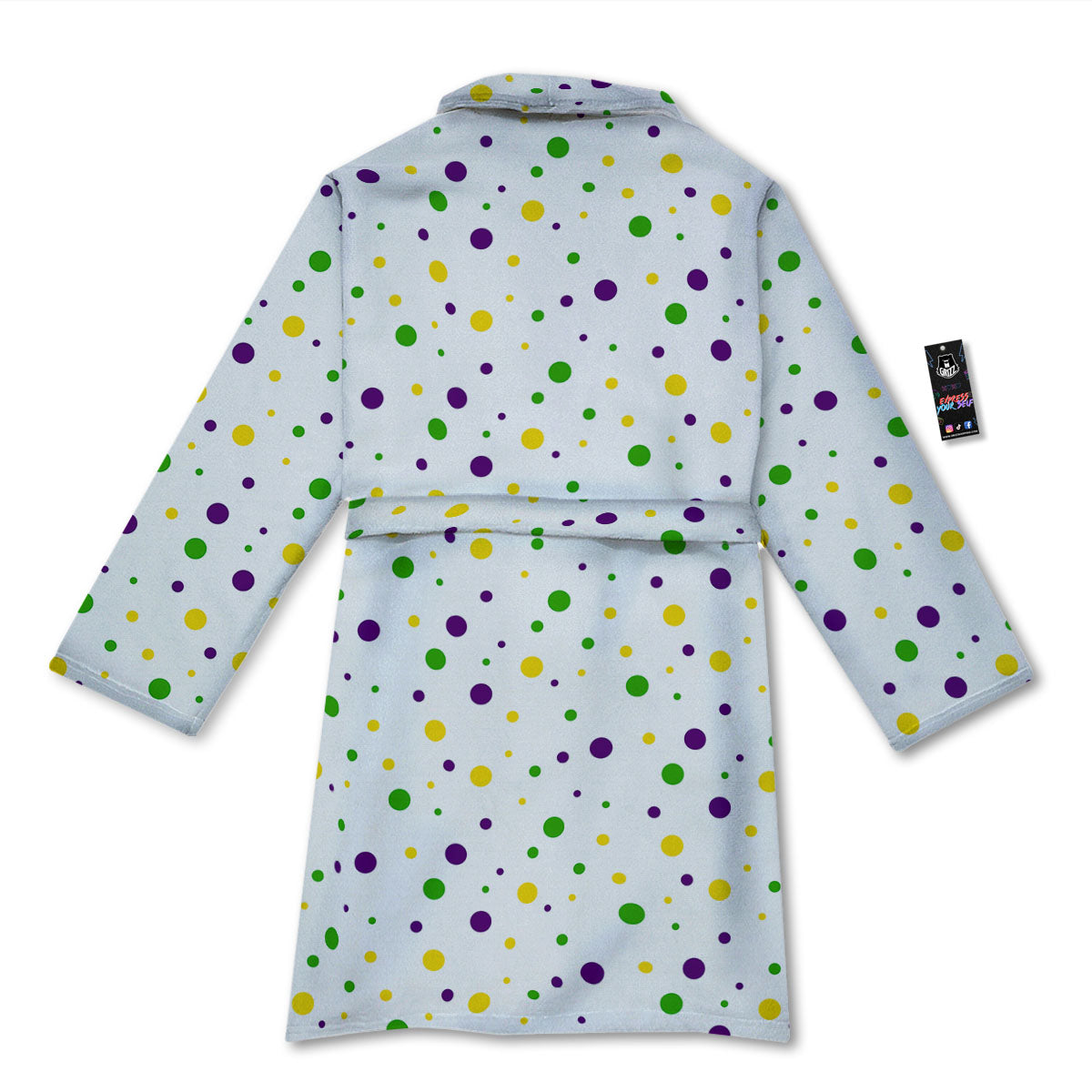 Dot Mardi Gras Print Pattern Bathrobe-grizzshop