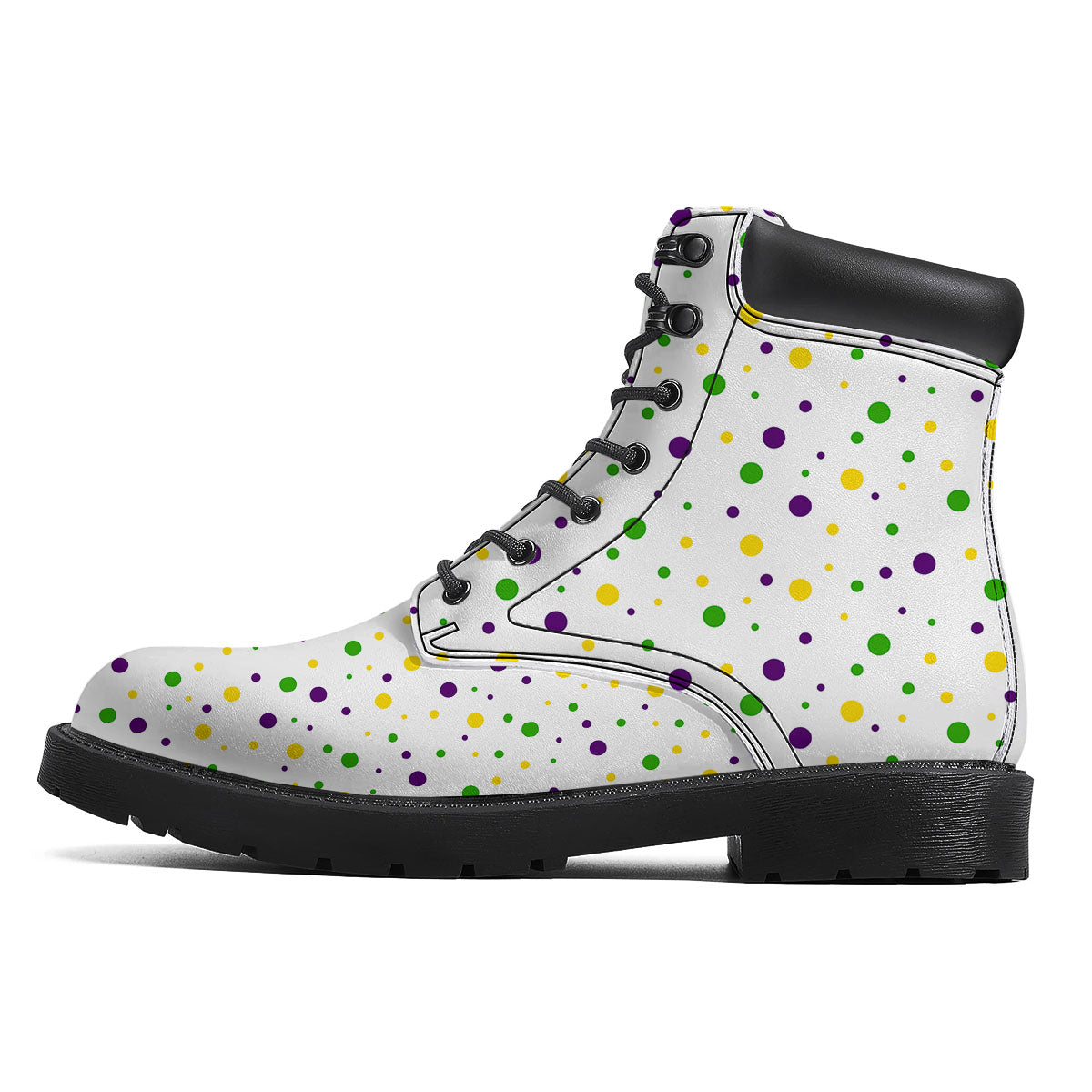 Dot Mardi Gras Print Pattern Boots-grizzshop