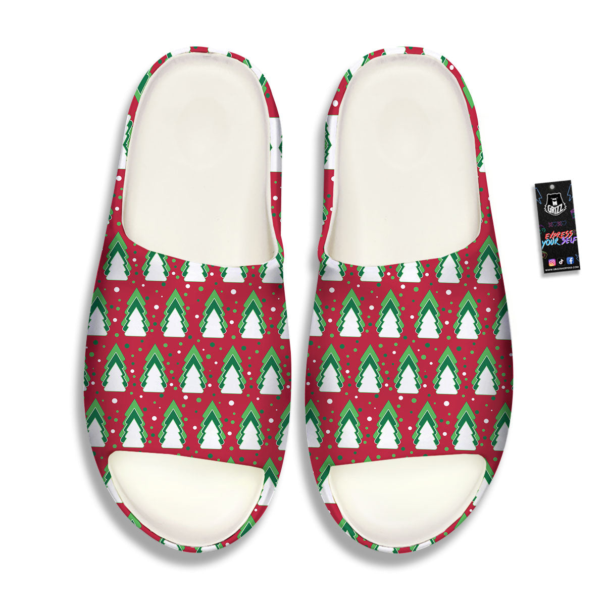Dots Merry Christmas Print Pattern Sandals-grizzshop