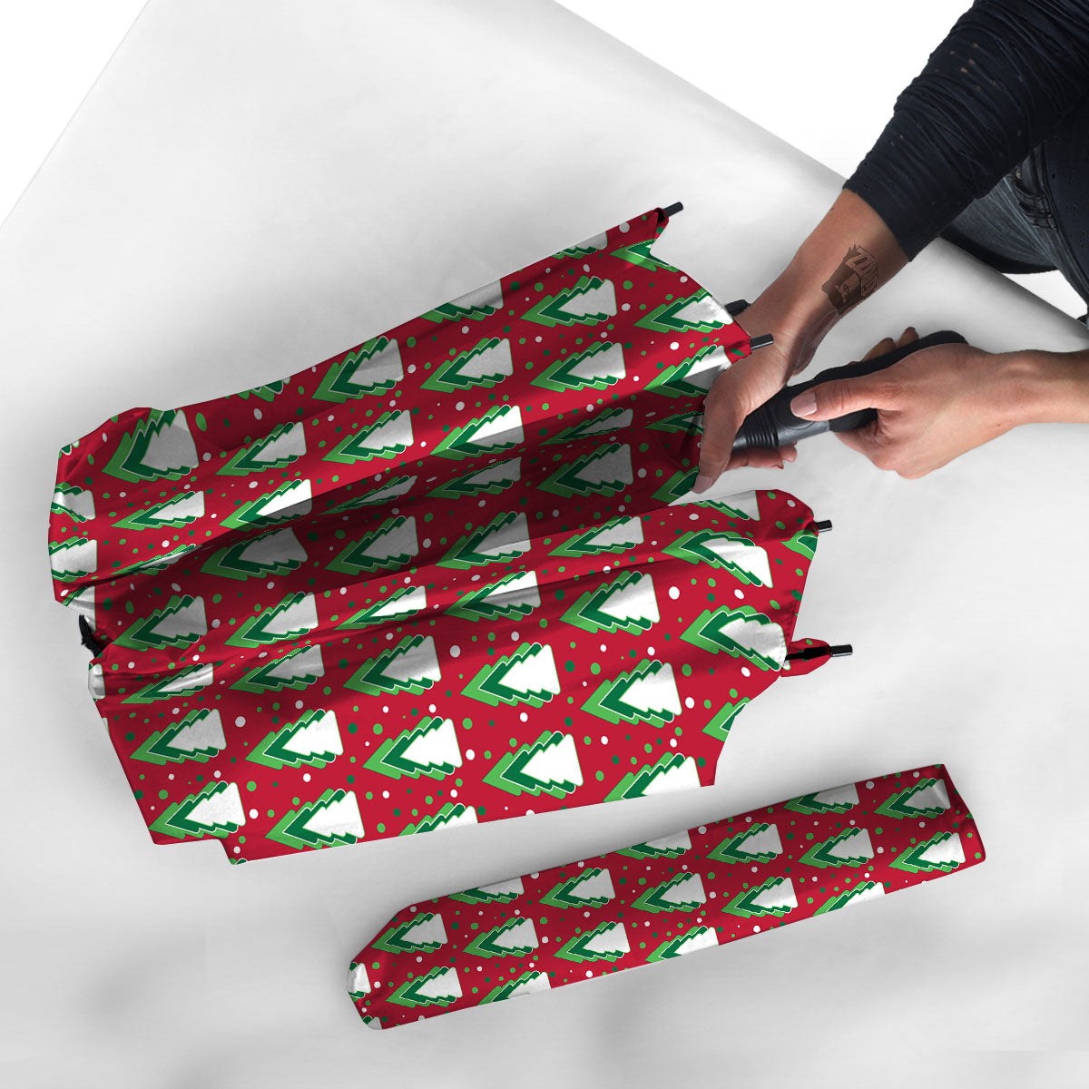 Dots Merry Christmas Print Pattern Umbrella-grizzshop