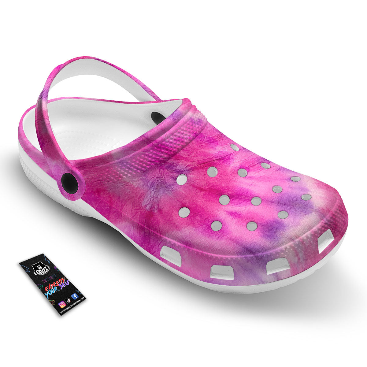 Double Pink Tie Dye Print Clog-grizzshop