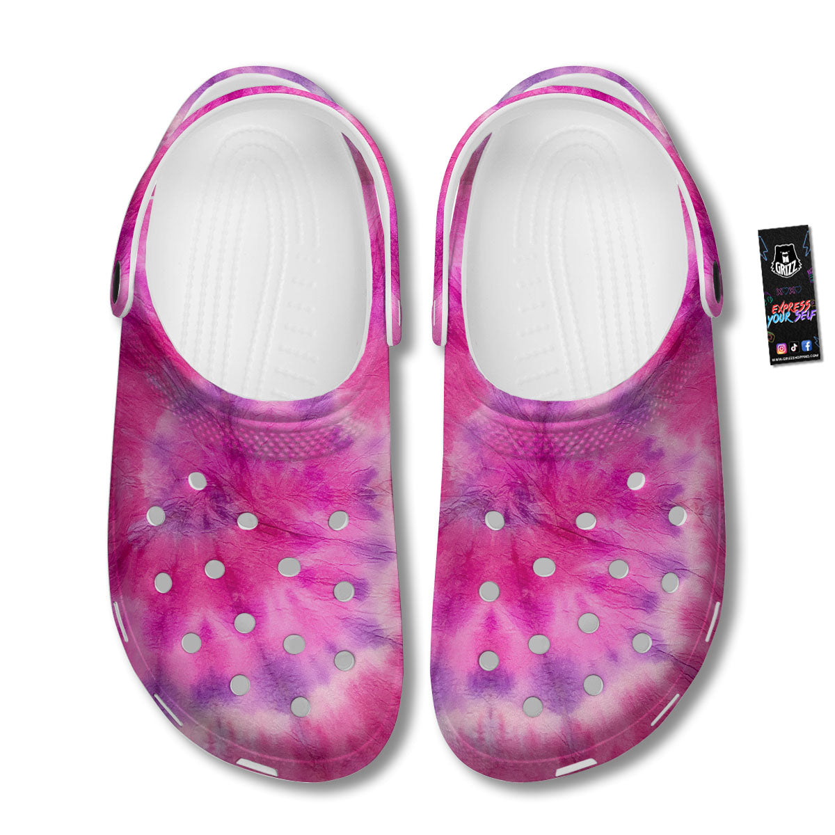 Double Pink Tie Dye Print Clog-grizzshop