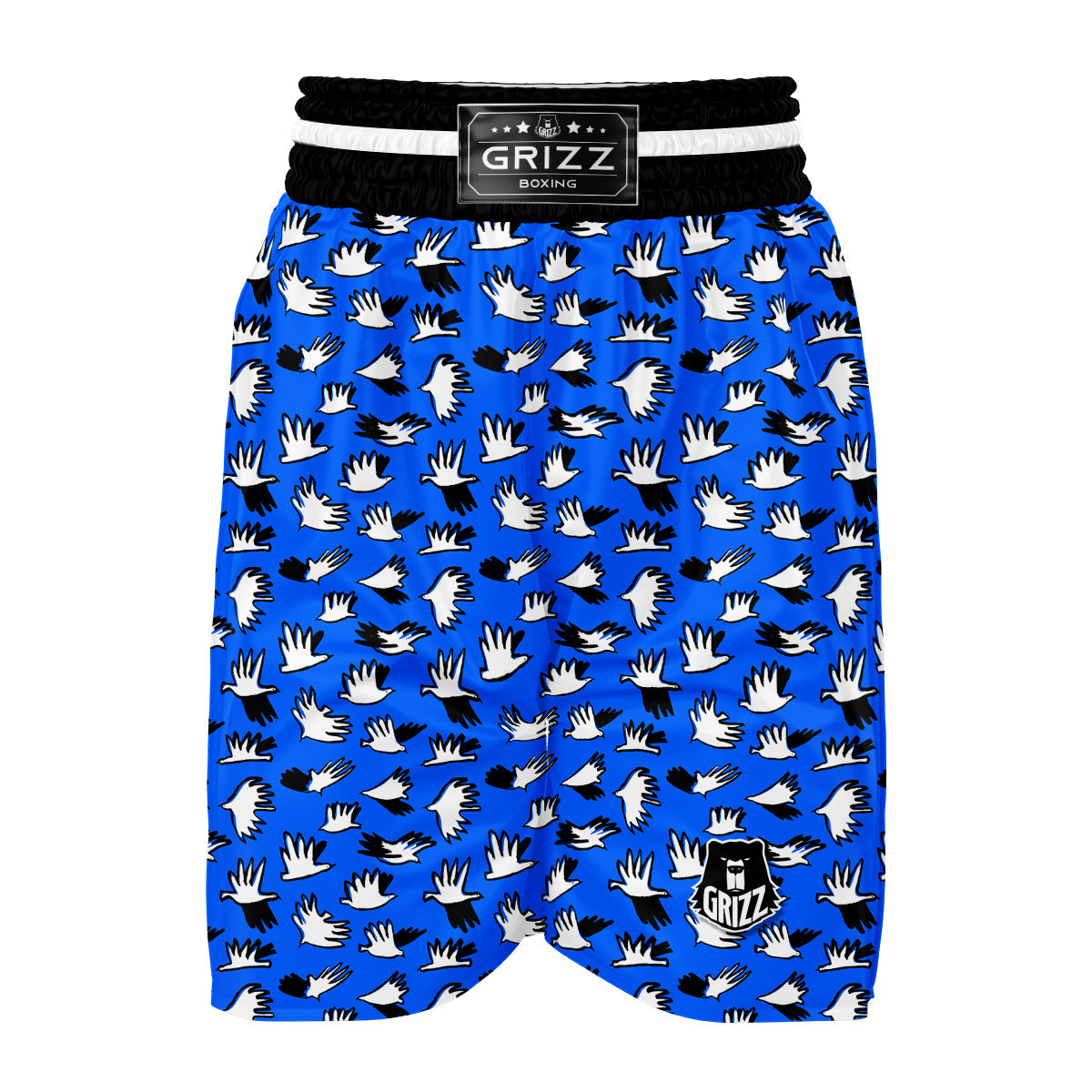 Dove Doodle Print Pattern Boxing Shorts-grizzshop