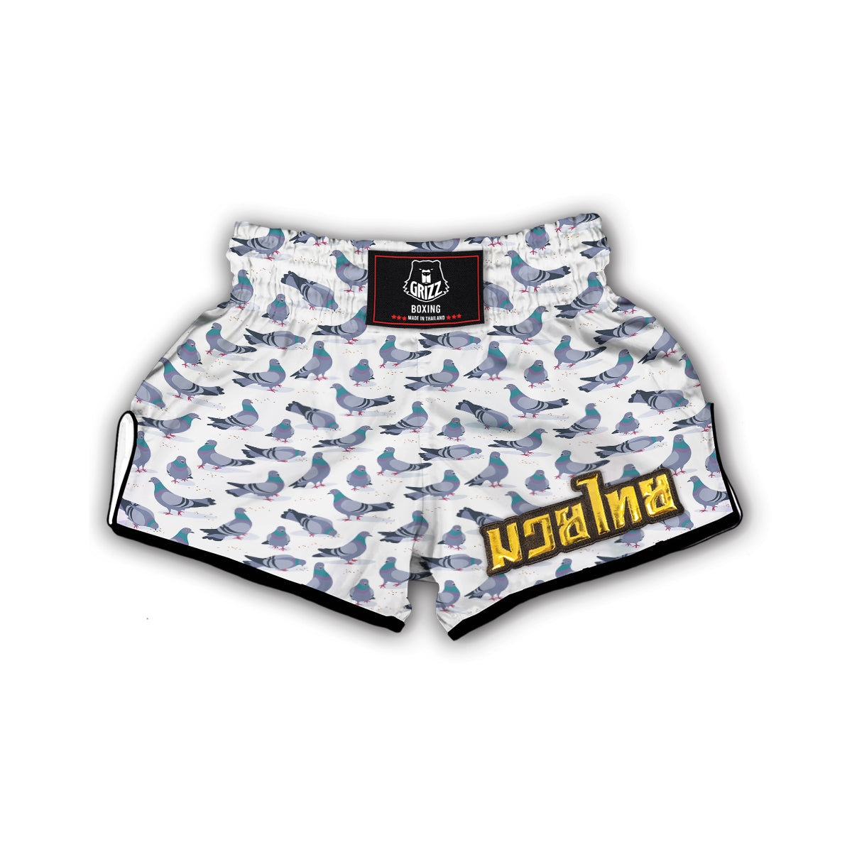Dove Print Pattern Muay Thai Boxing Shorts-grizzshop
