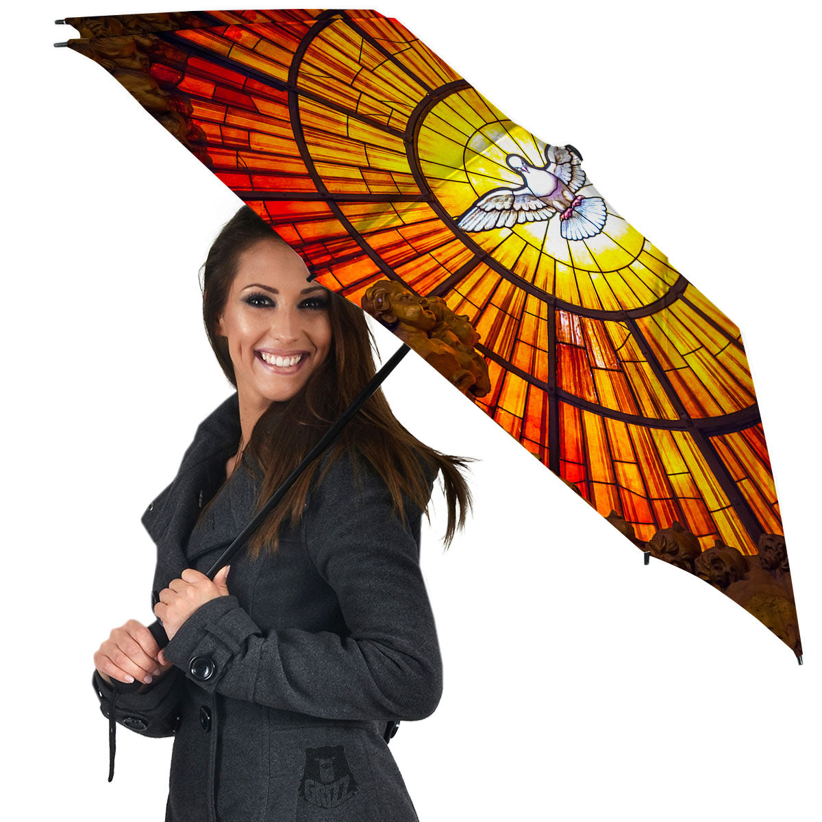 Dove Stained Holy Spirit Glass Print Umbrella-grizzshop