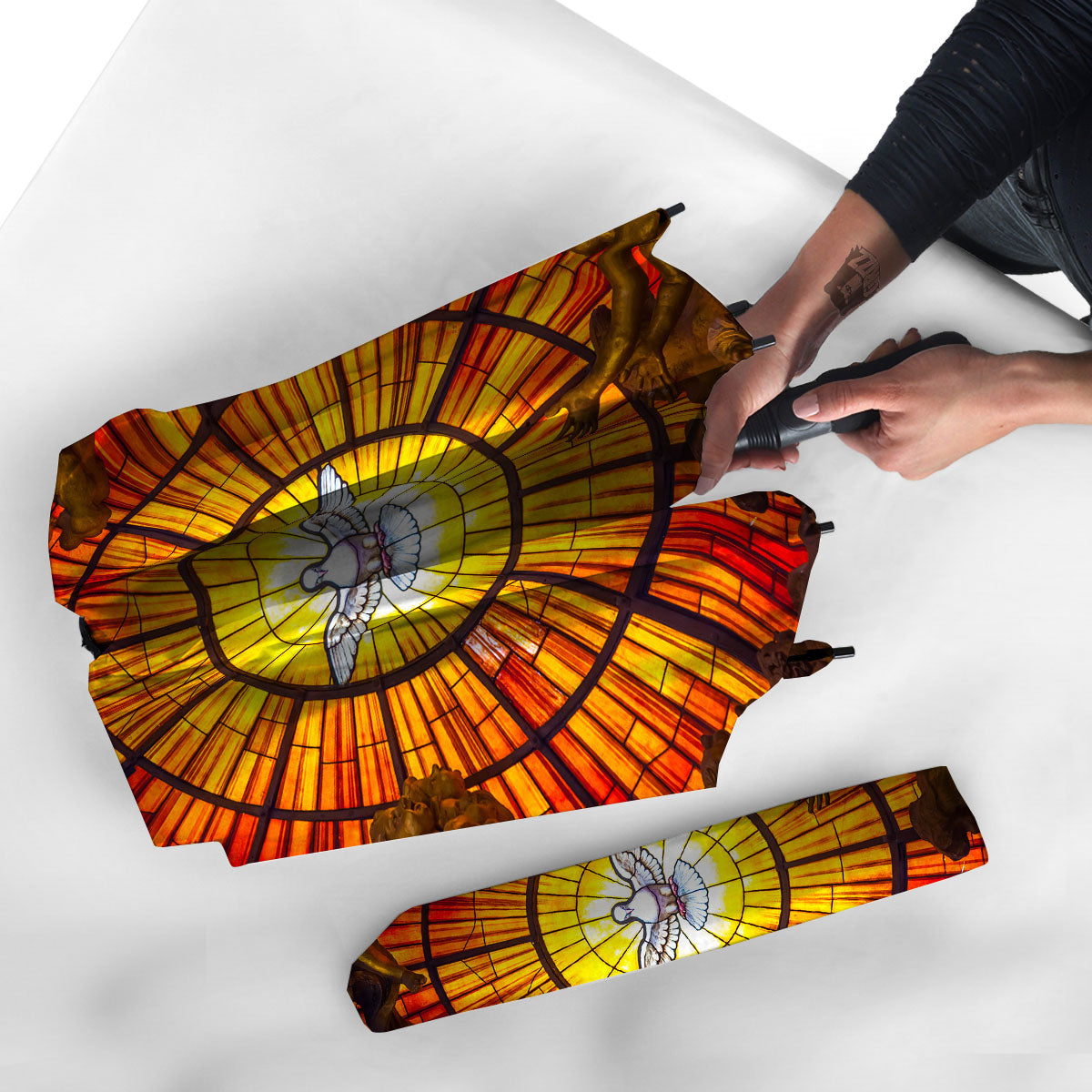 Dove Stained Holy Spirit Glass Print Umbrella-grizzshop