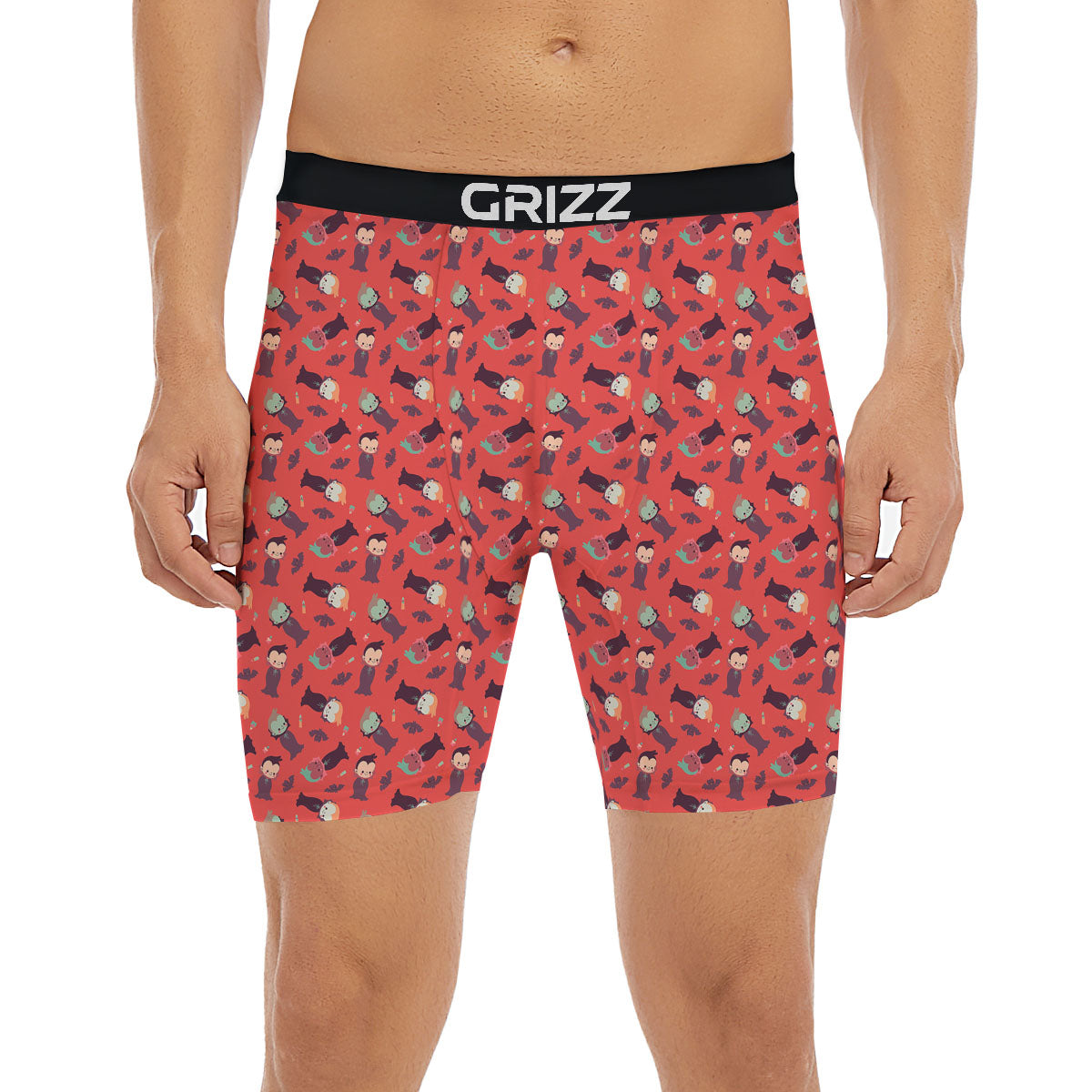 Dracula Cartoon Print Pattern Boxer Briefs-grizzshop