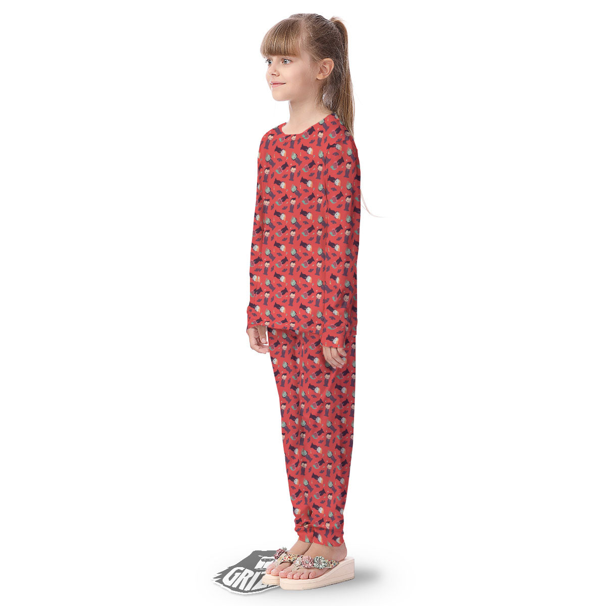 Dracula Cartoon Print Pattern Kid's Pajamas-grizzshop