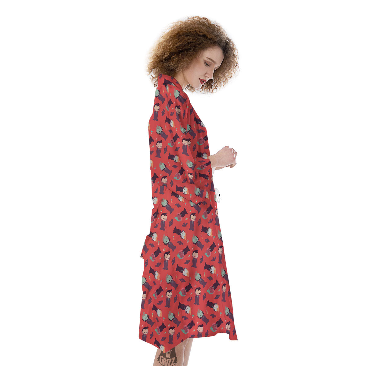 Dracula Cartoon Print Pattern Kimono-grizzshop
