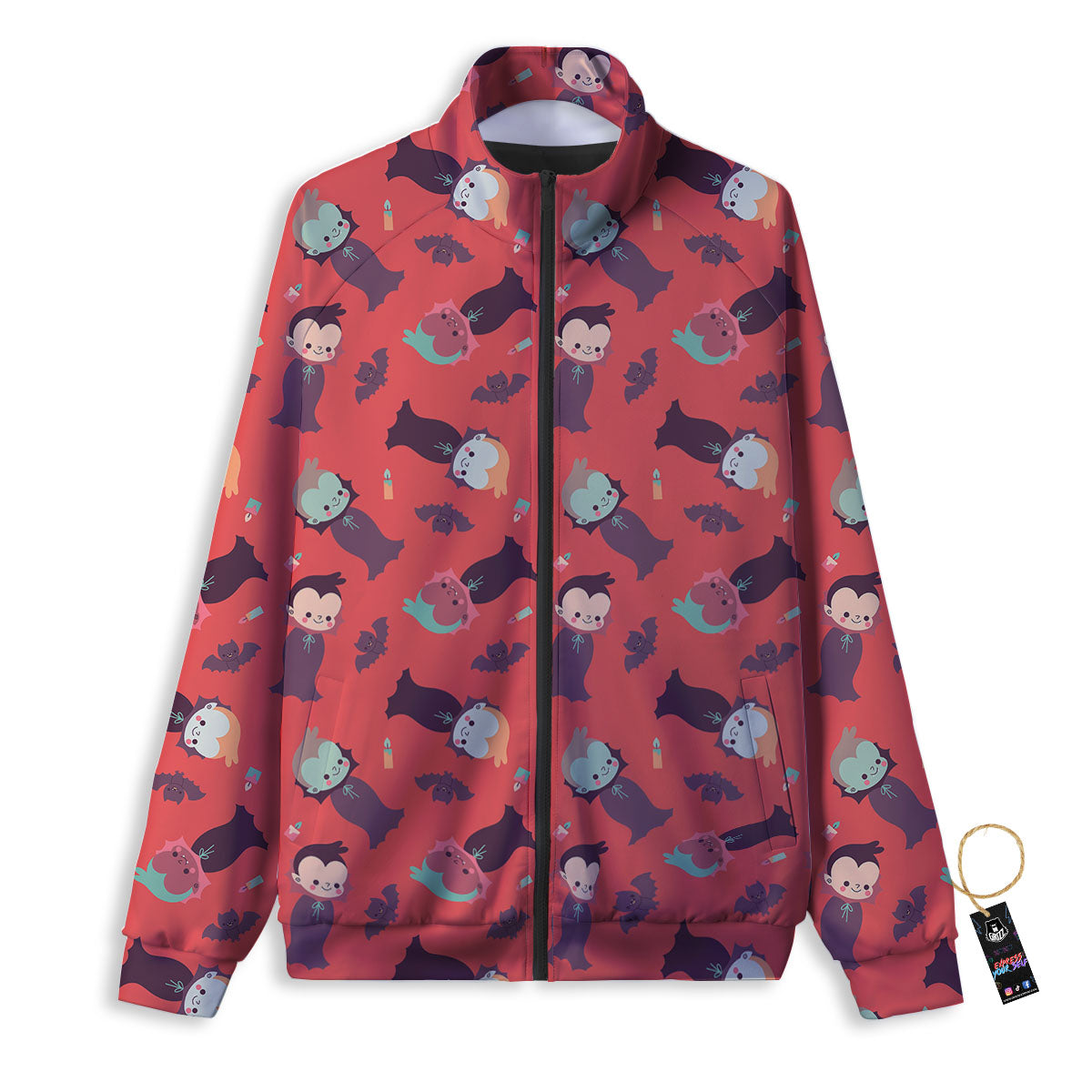 Dracula Cartoon Print Pattern Track Jacket-grizzshop