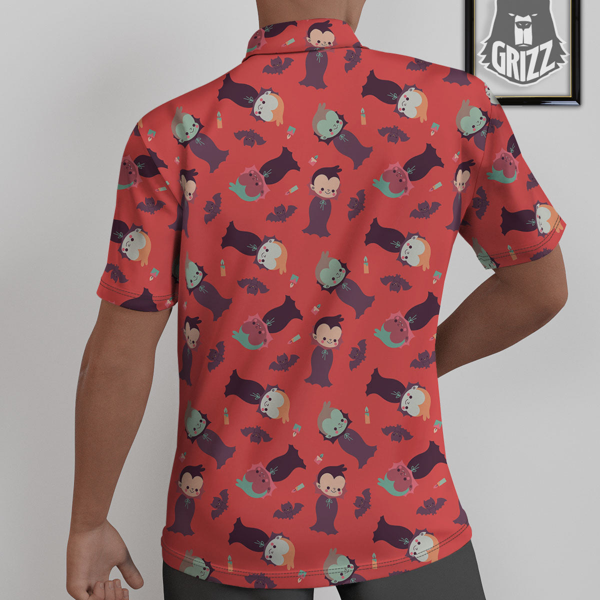 Dracula Cartoon Print Pattern Untucked Shirts-grizzshop