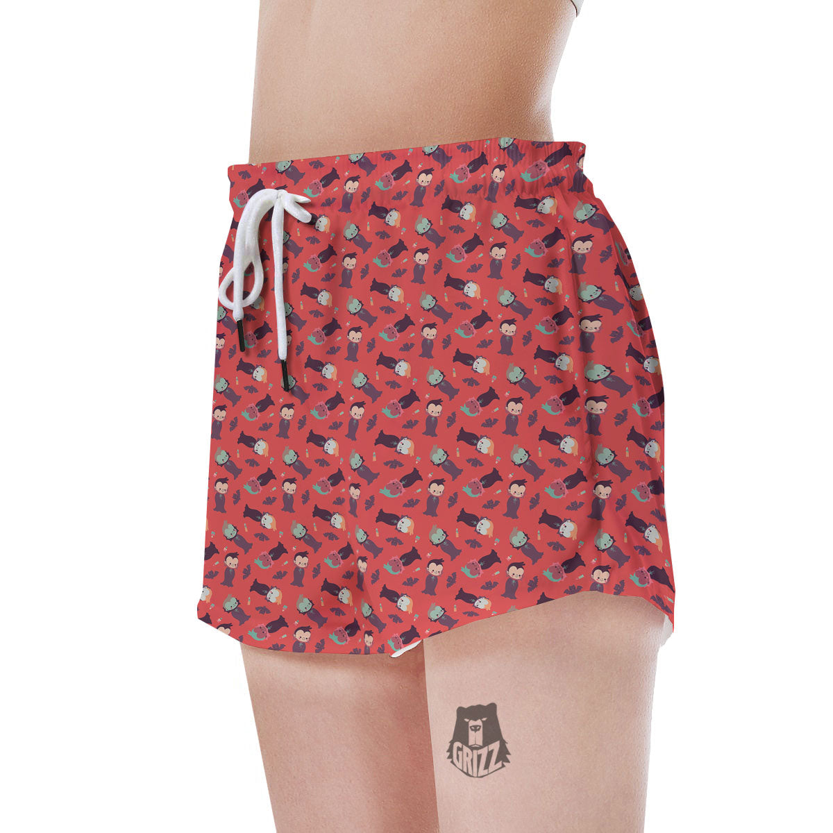 Dracula Cartoon Print Pattern Women's Shorts-grizzshop