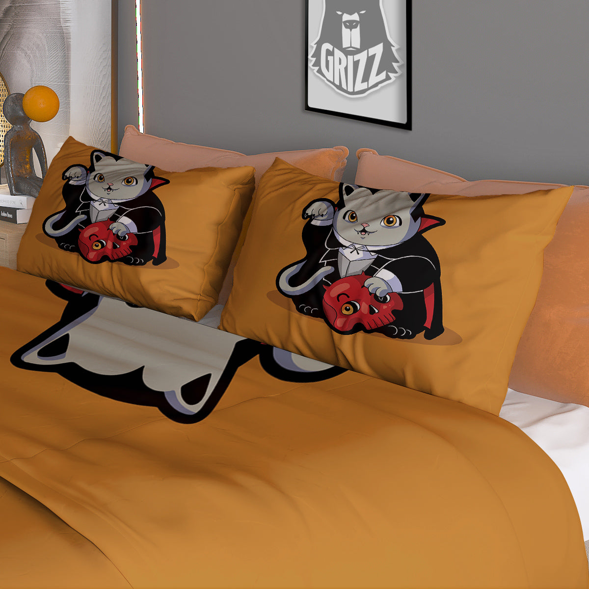 Dracula Cute Cat Print Duvet Cover Bedding Set