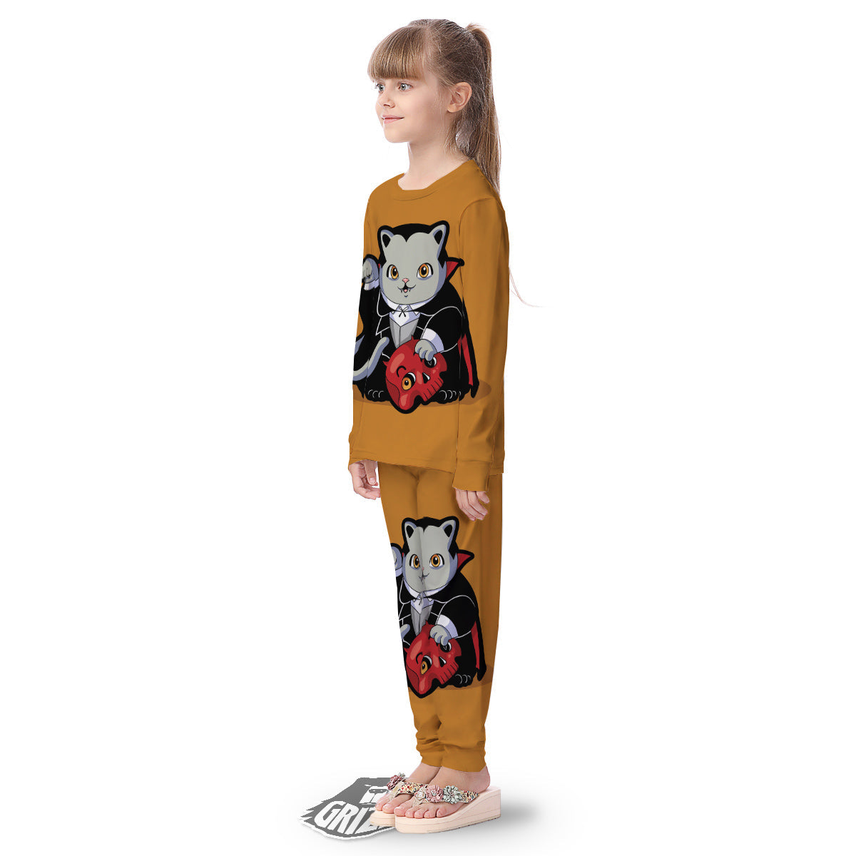 Dracula Cute Cat Print Kid's Pajamas-grizzshop