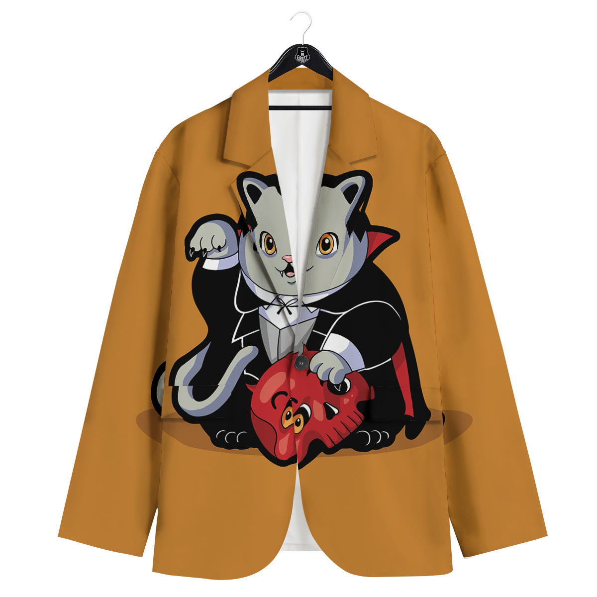 Dracula Cute Cat Print Men's Sport Coat-grizzshop