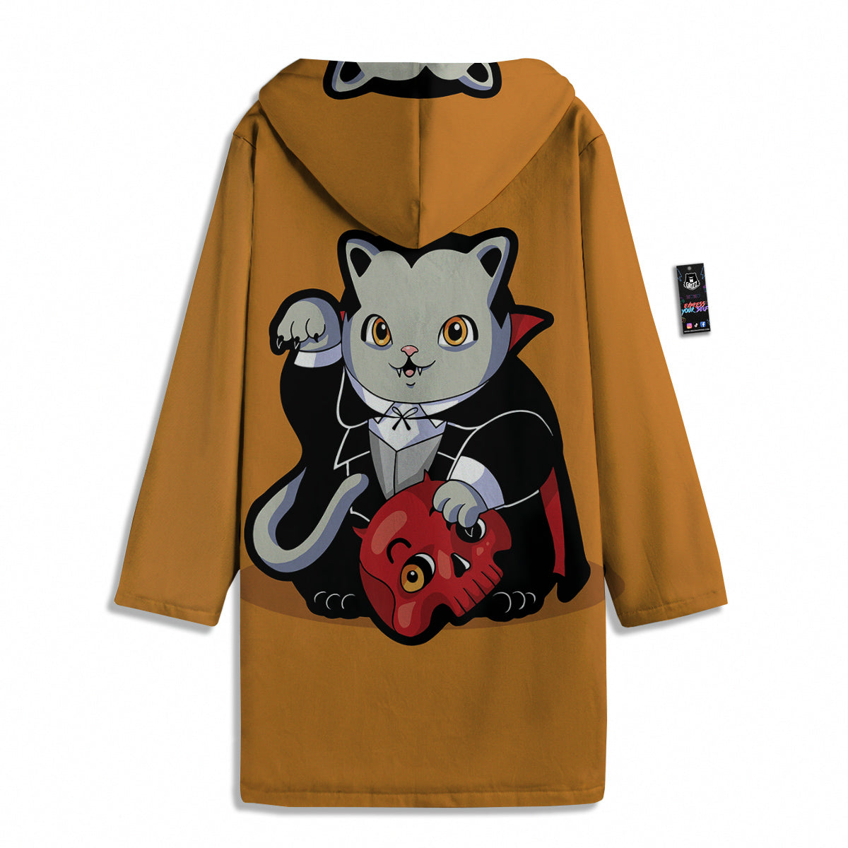 Dracula Cute Cat Print Men's Windbreaker Jacket-grizzshop