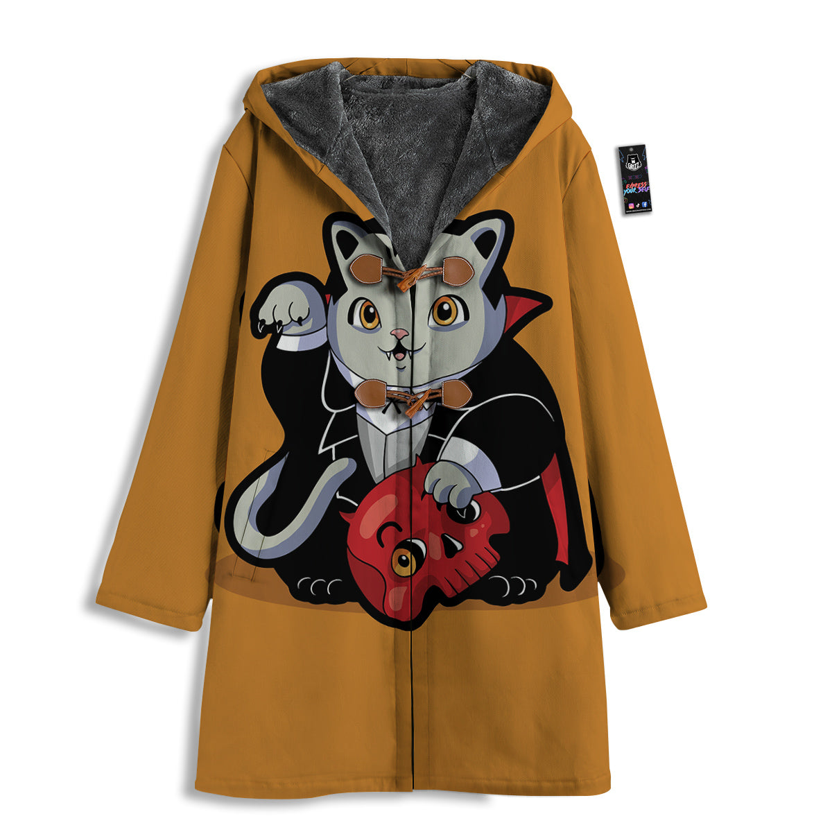 Dracula Cute Cat Print Men's Windbreaker Jacket-grizzshop