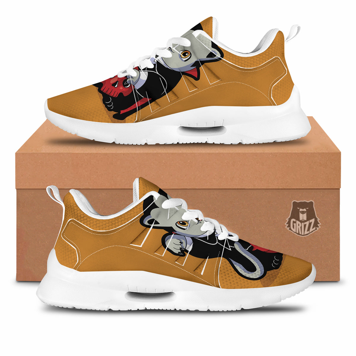 Dracula Cute Cat Print Tennis Shoes-grizzshop