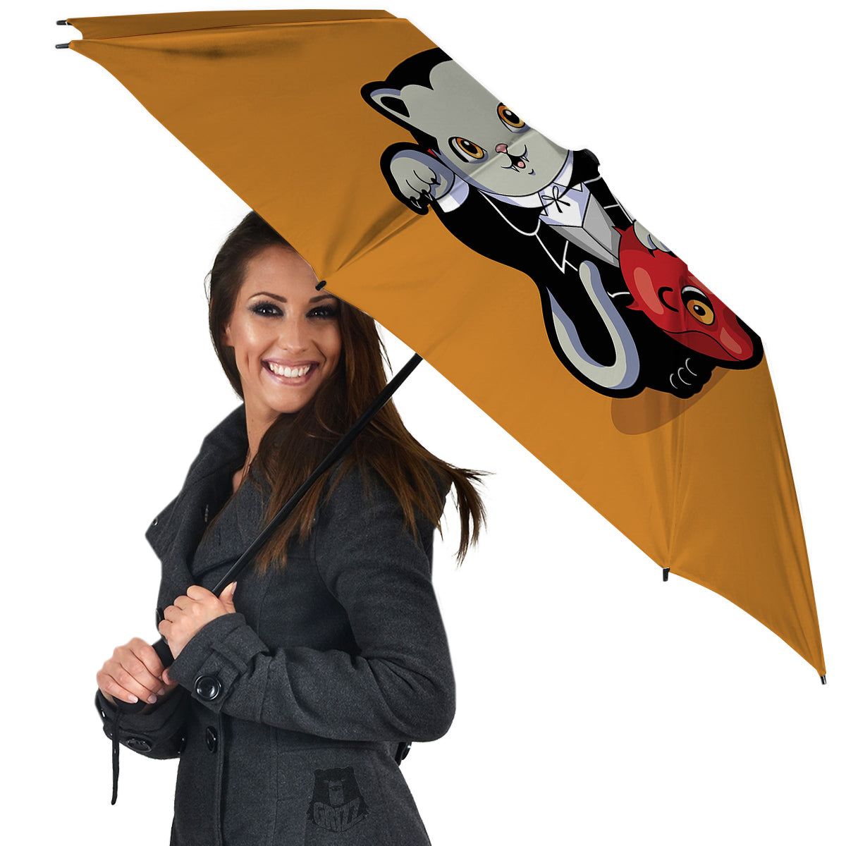 Dracula Cute Cat Print Umbrella-grizzshop