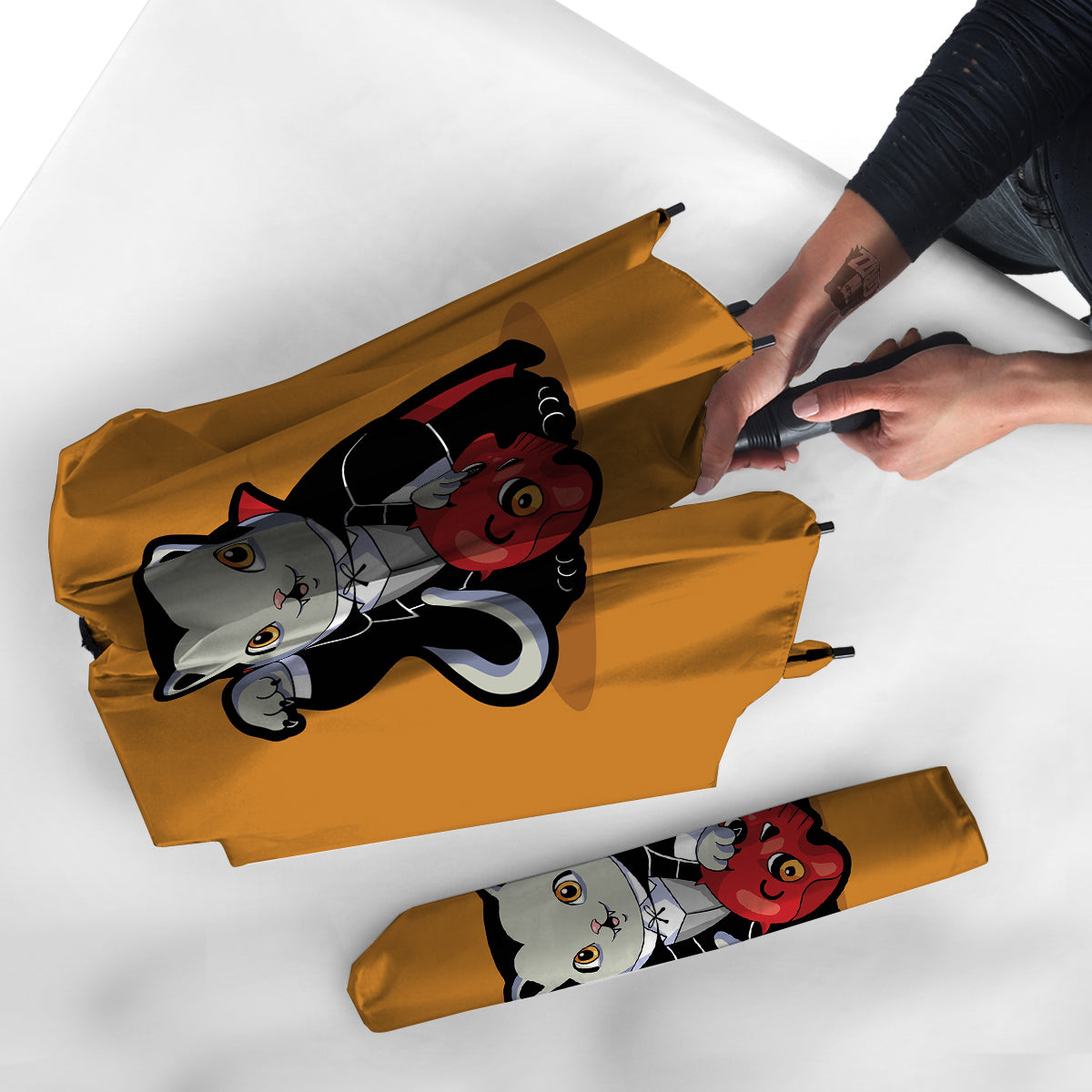 Dracula Cute Cat Print Umbrella-grizzshop