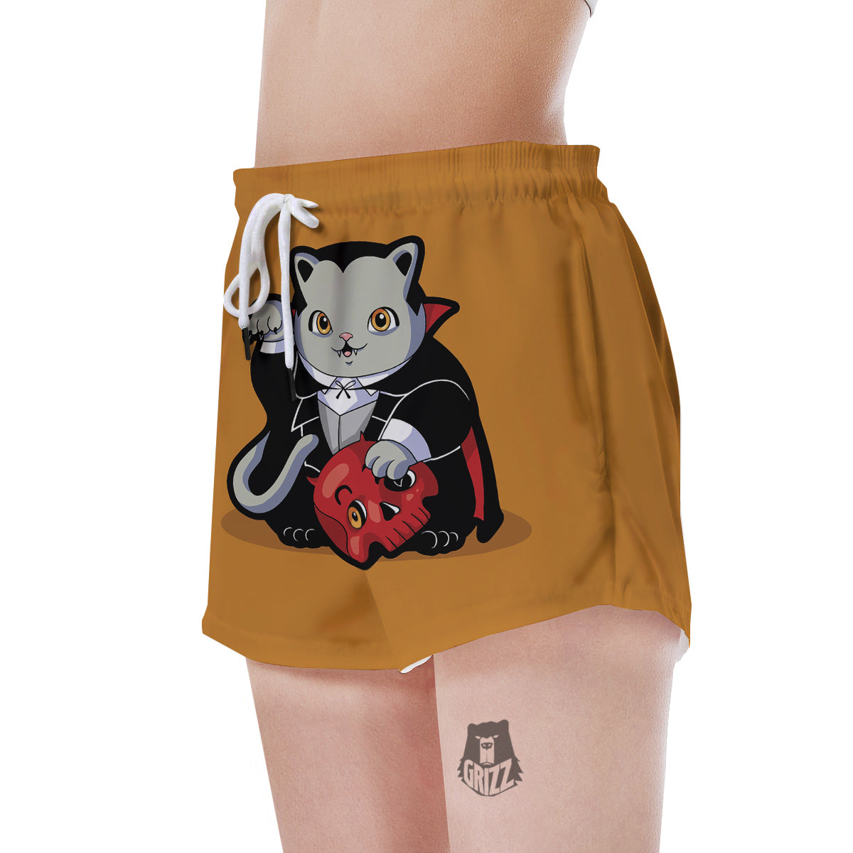 Dracula Cute Cat Print Women's Shorts-grizzshop