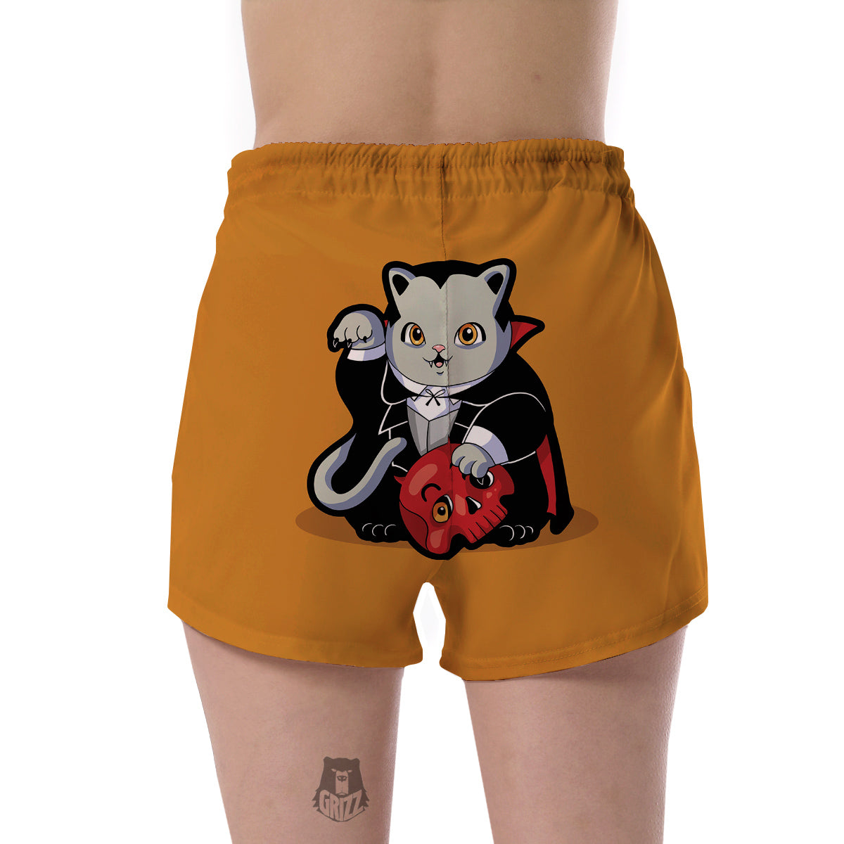 Dracula Cute Cat Print Women's Shorts-grizzshop