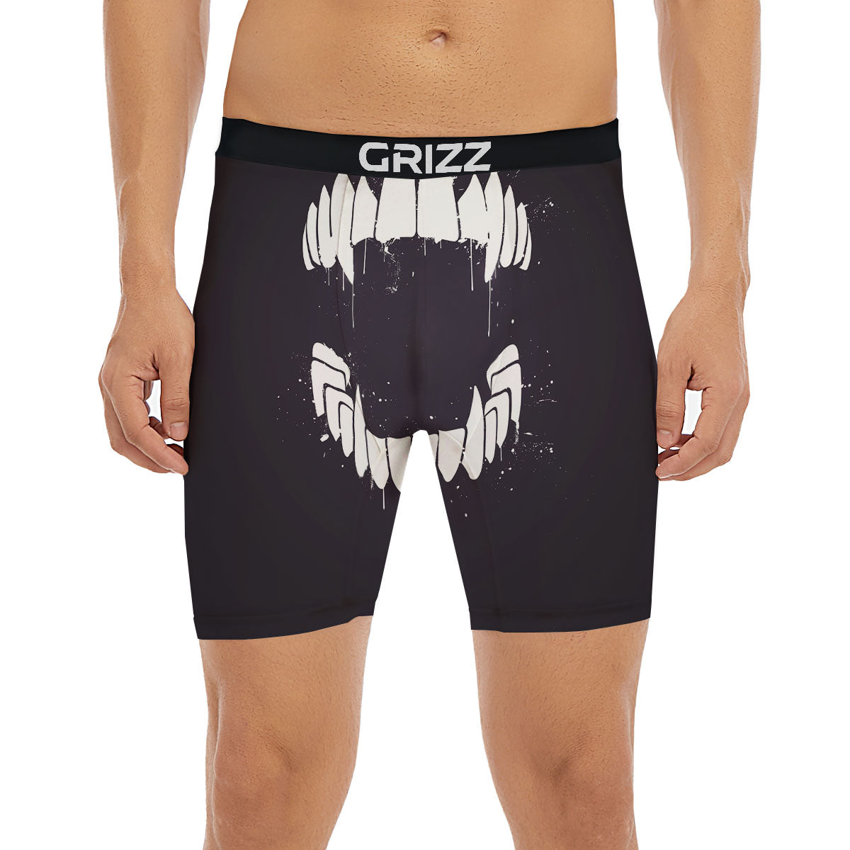 Dracula Fang Print Boxer Briefs-grizzshop