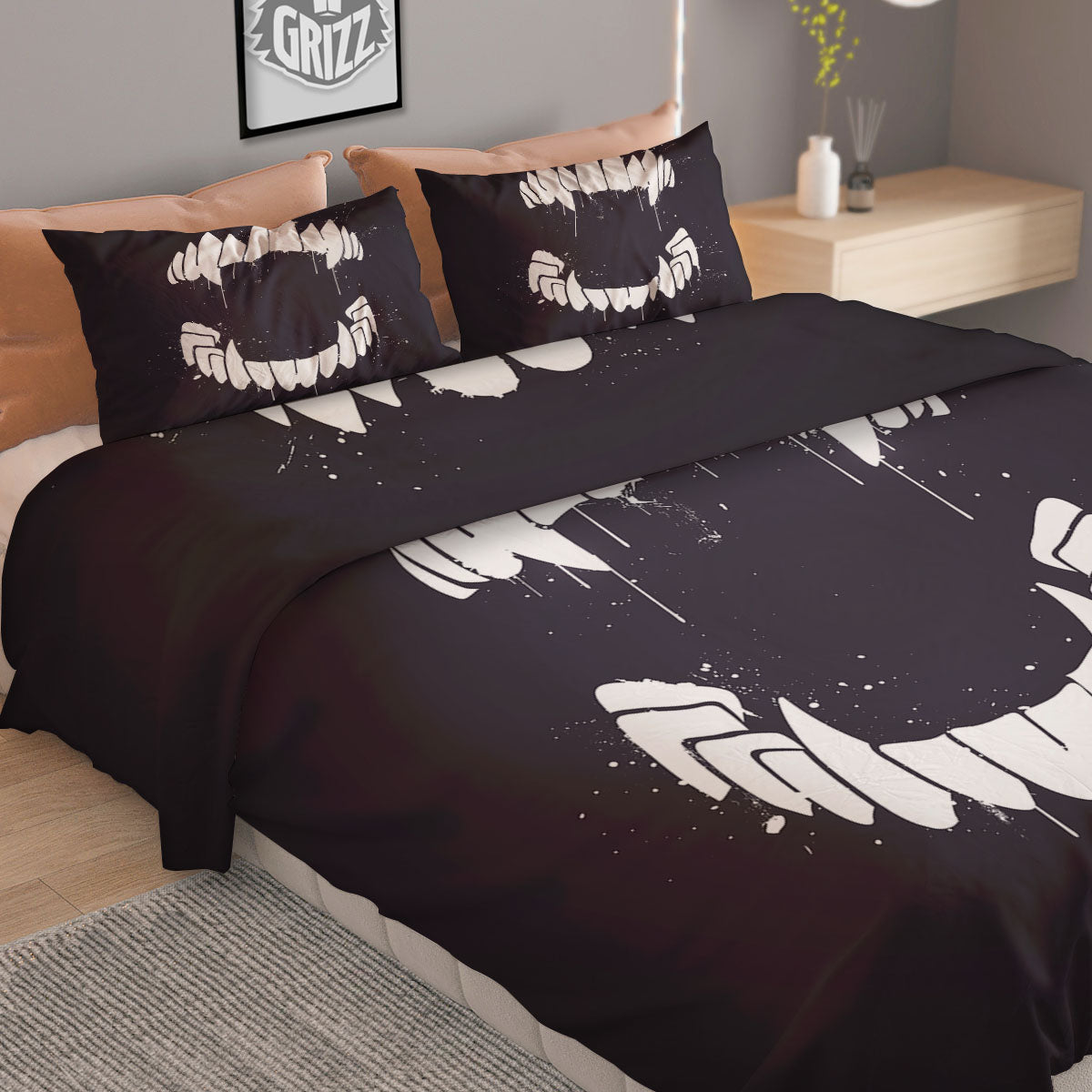 Dracula Fang Print Duvet Cover Bedding Set