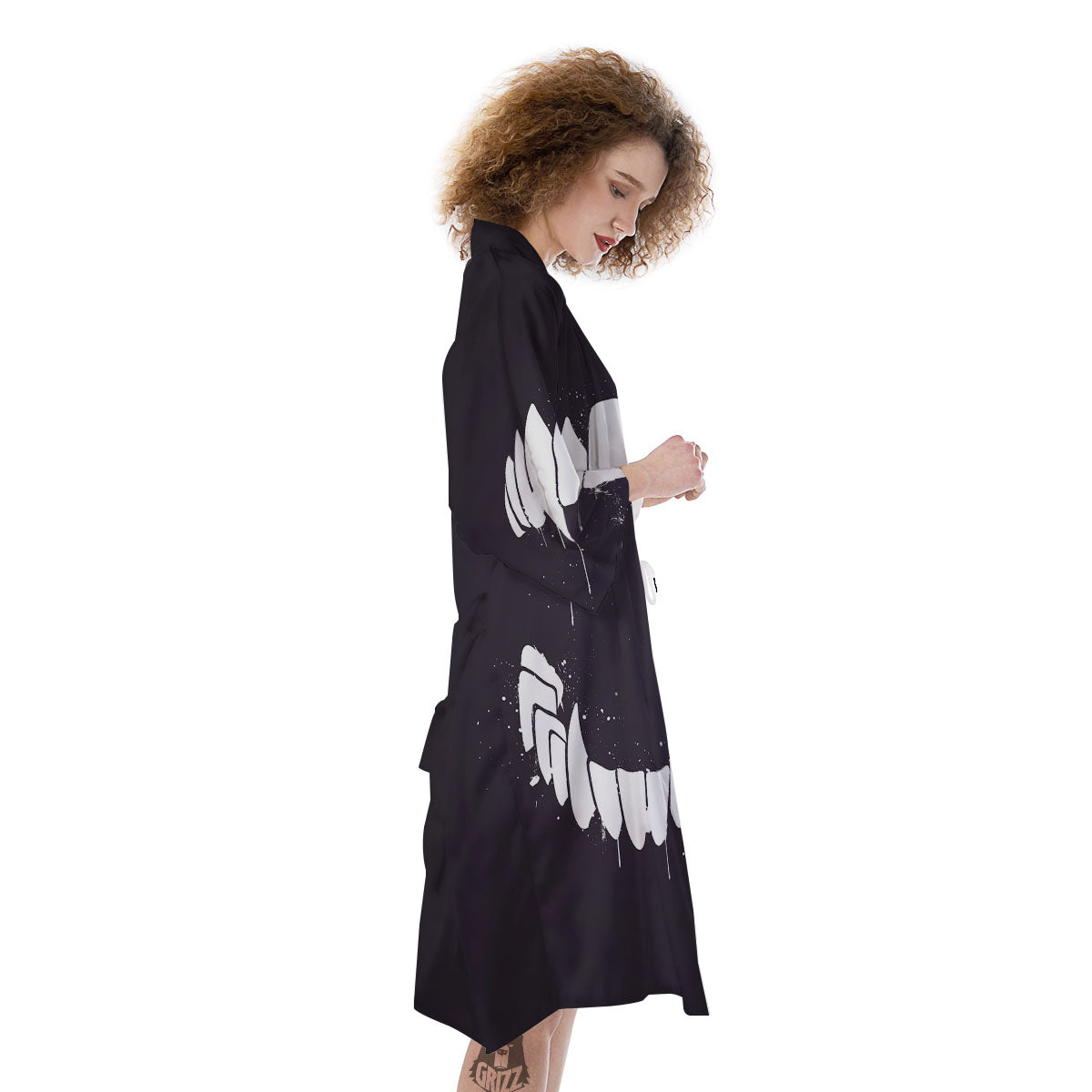 Dracula Fang Print Kimono-grizzshop