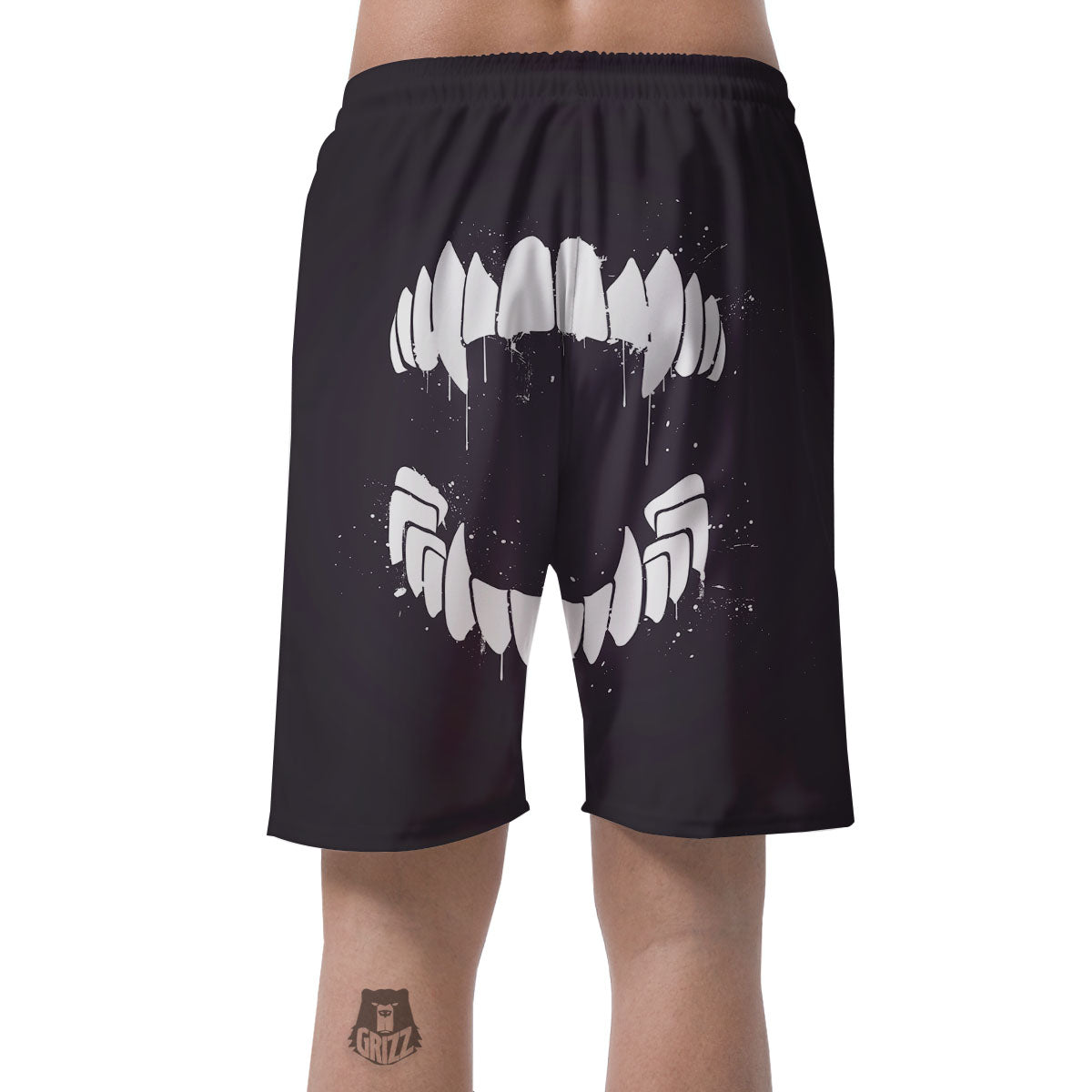 Dracula Fang Print Men's Shorts-grizzshop