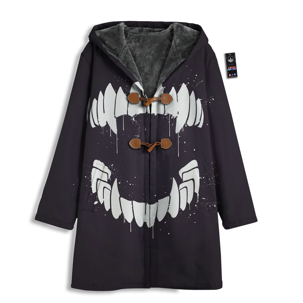 Dracula Fang Print Men's Windbreaker Jacket-grizzshop