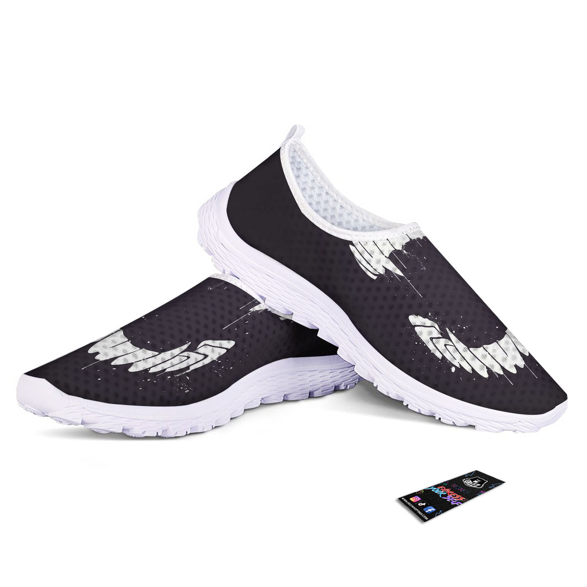 Dracula Fang Print Nurse Shoes-grizzshop