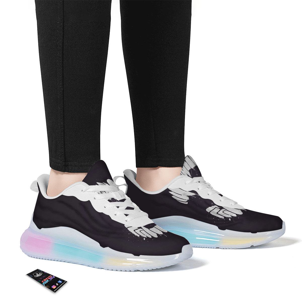 Dracula Fang Print Running Sneakers-grizzshop