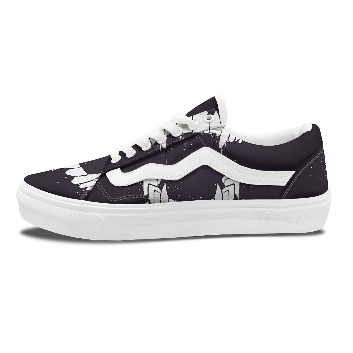 Dracula Fang Print Skate Shoes-grizzshop