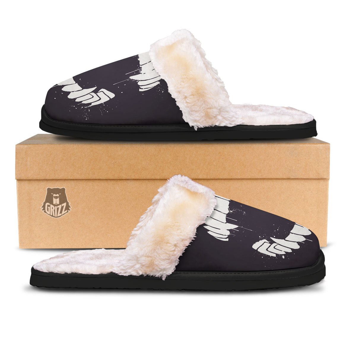 Dracula Fang Print Slippers-grizzshop
