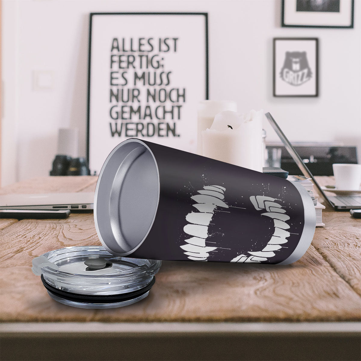 Dracula Fang Print Tumbler-grizzshop
