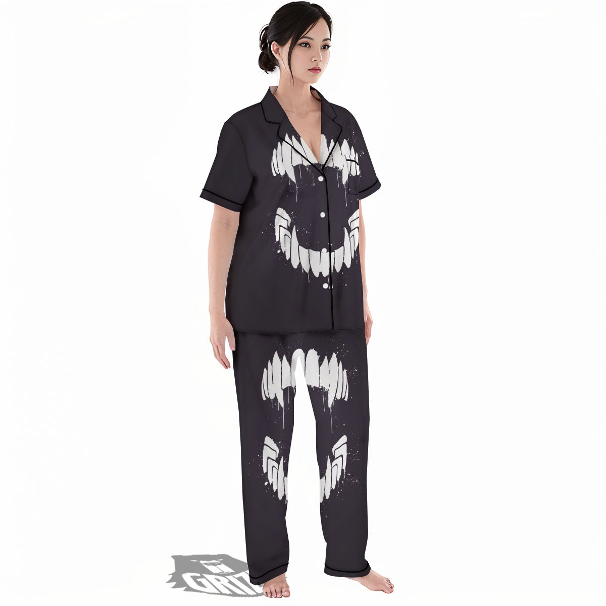 Dracula Fang Print Women's Pajamas Set-grizzshop