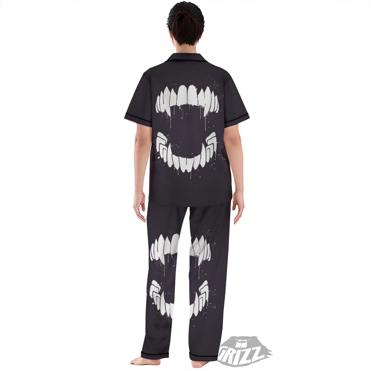 Dracula Fang Print Women's Pajamas Set-grizzshop