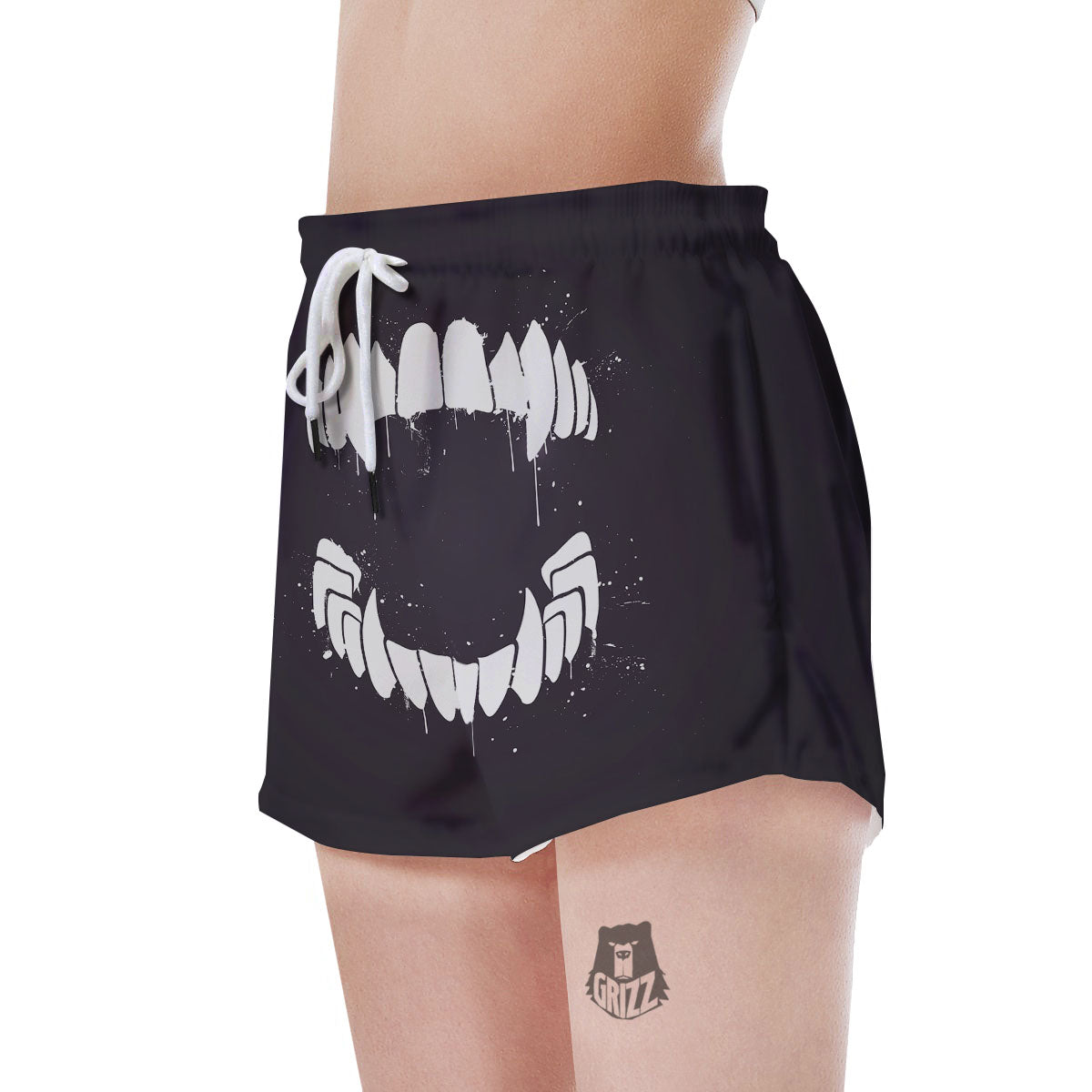 Dracula Fang Print Women's Shorts-grizzshop
