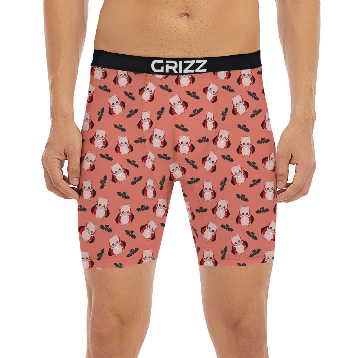 Dracula Pig Print Pattern Boxer Briefs-grizzshop