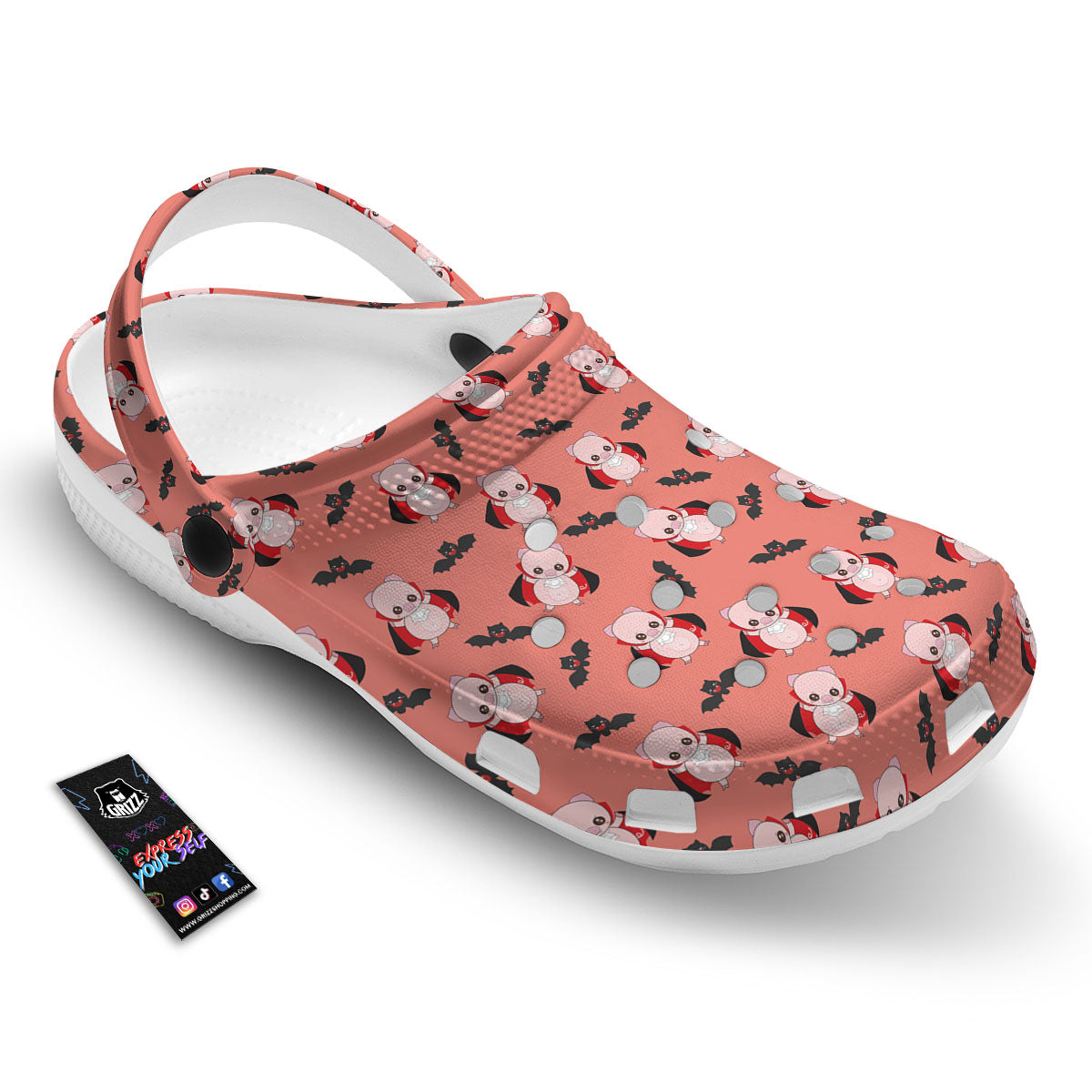 Dracula Pig Print Pattern Clog-grizzshop