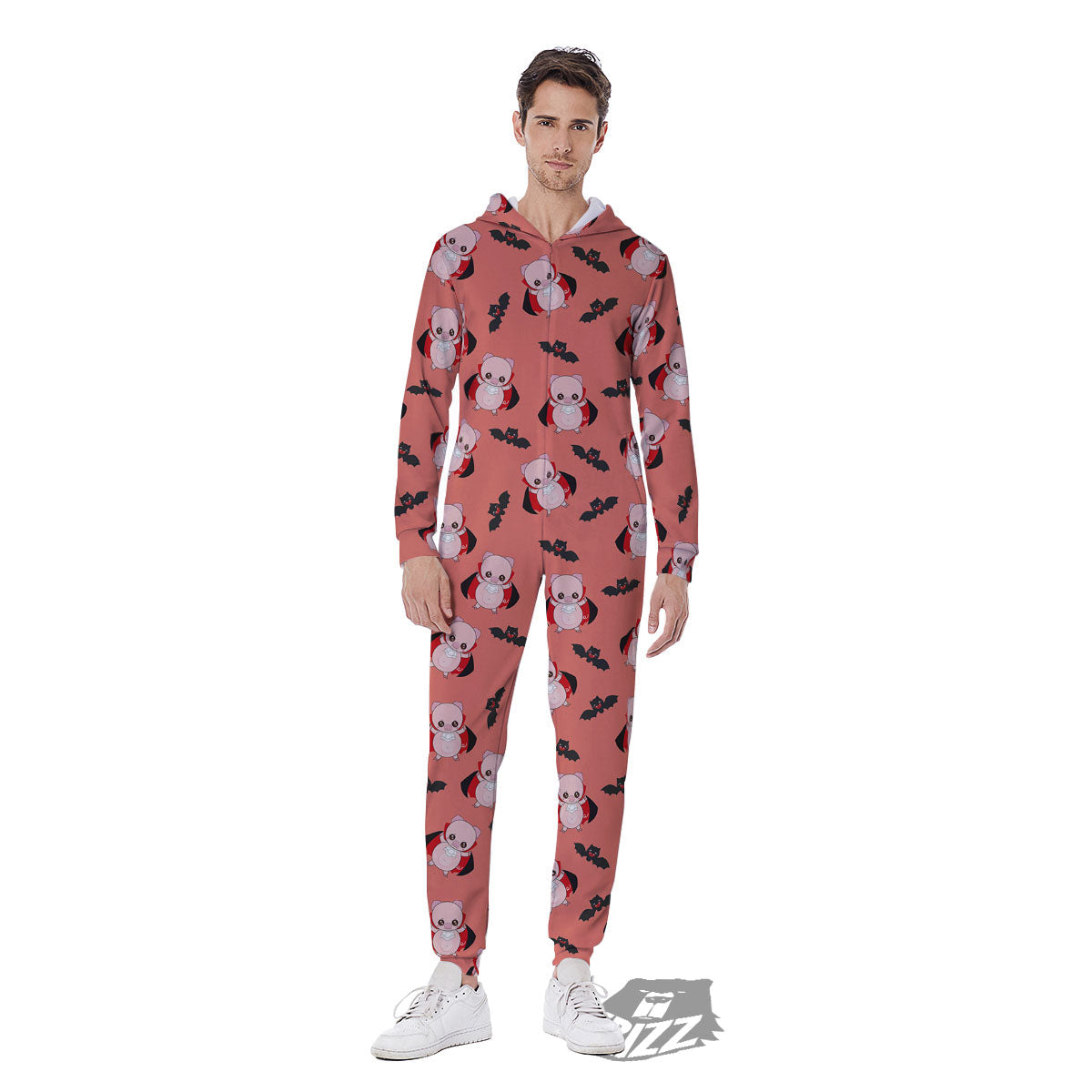 Dracula Pig Print Pattern Men's Jumpsuit-grizzshop