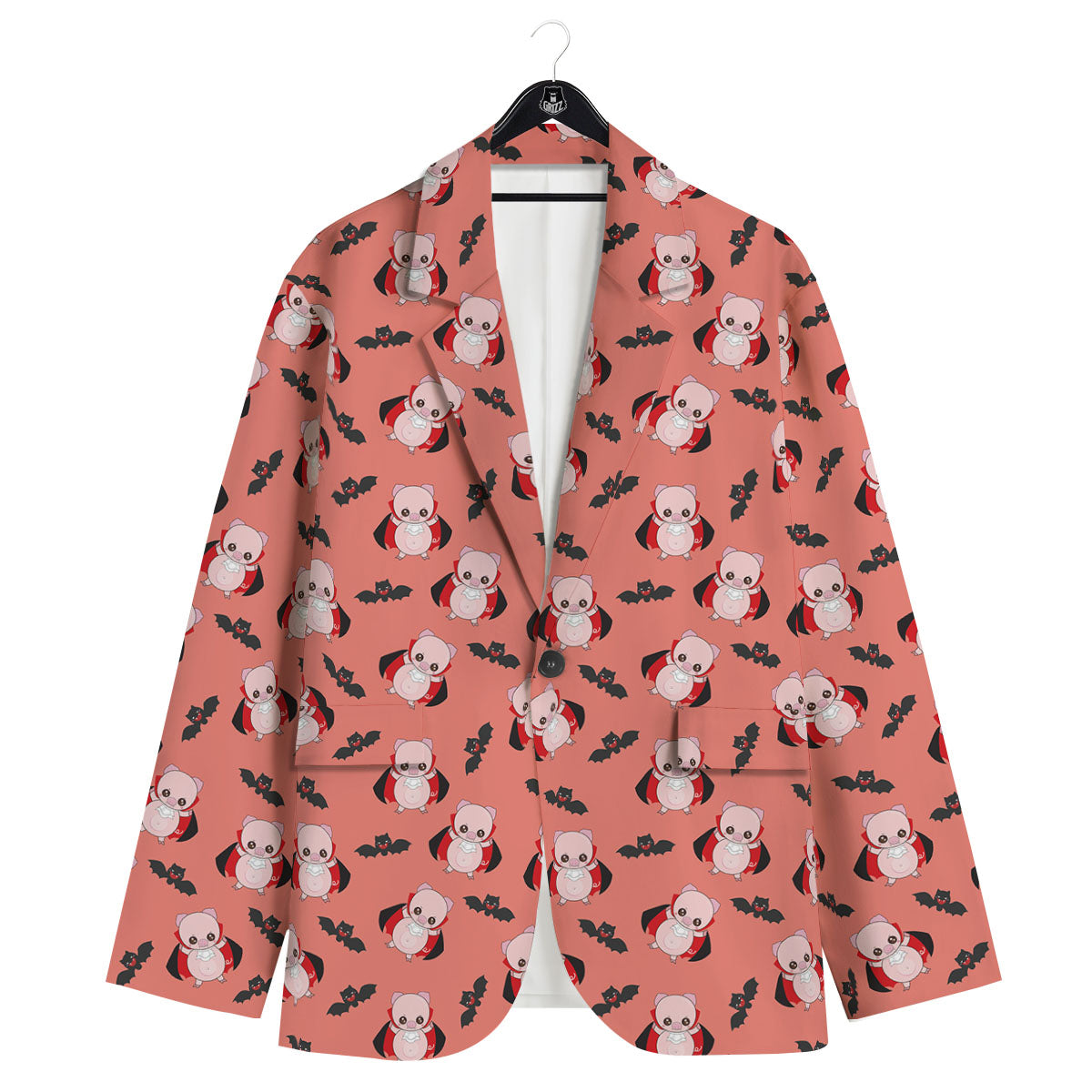 Dracula Pig Print Pattern Men's Sport Coat-grizzshop