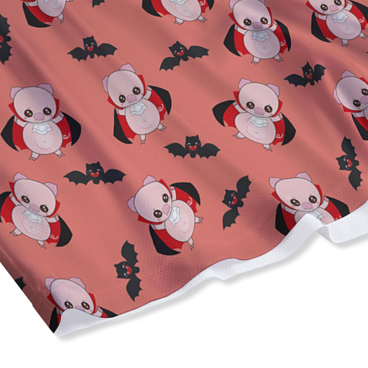 Dracula Pig Print Pattern Mesh Shorts