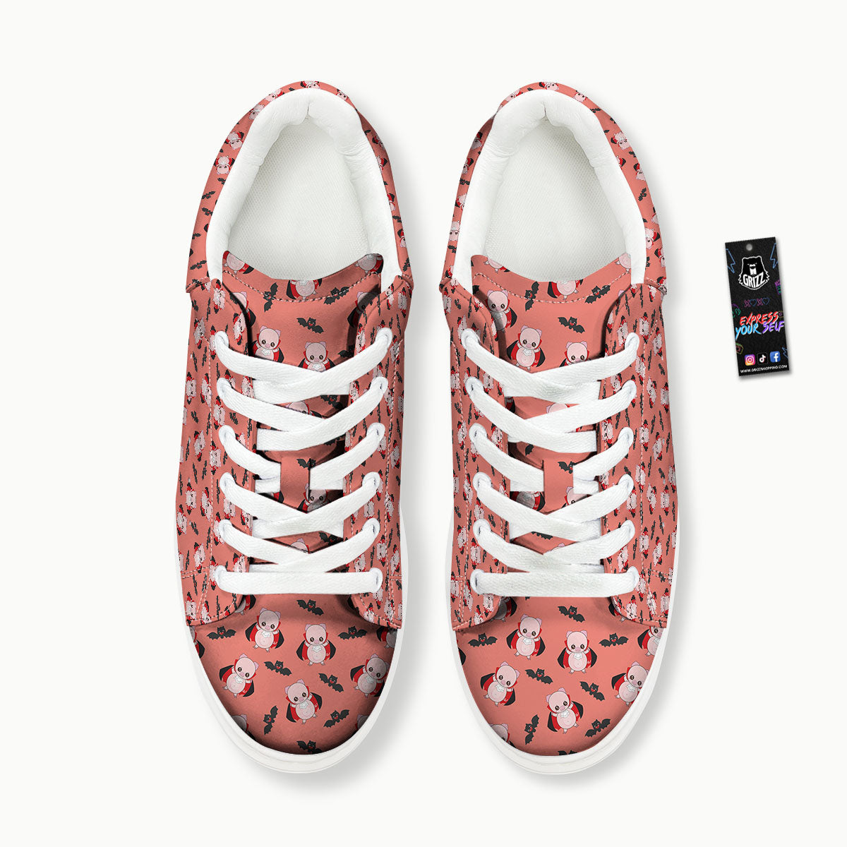 Dracula Pig Print Pattern Platform Shoes-grizzshop