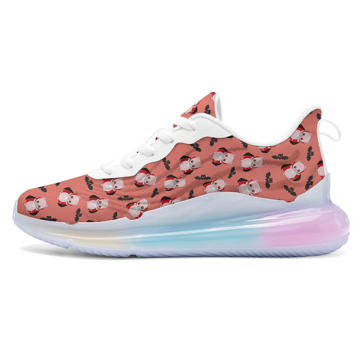 Dracula Pig Print Pattern Running Sneakers-grizzshop