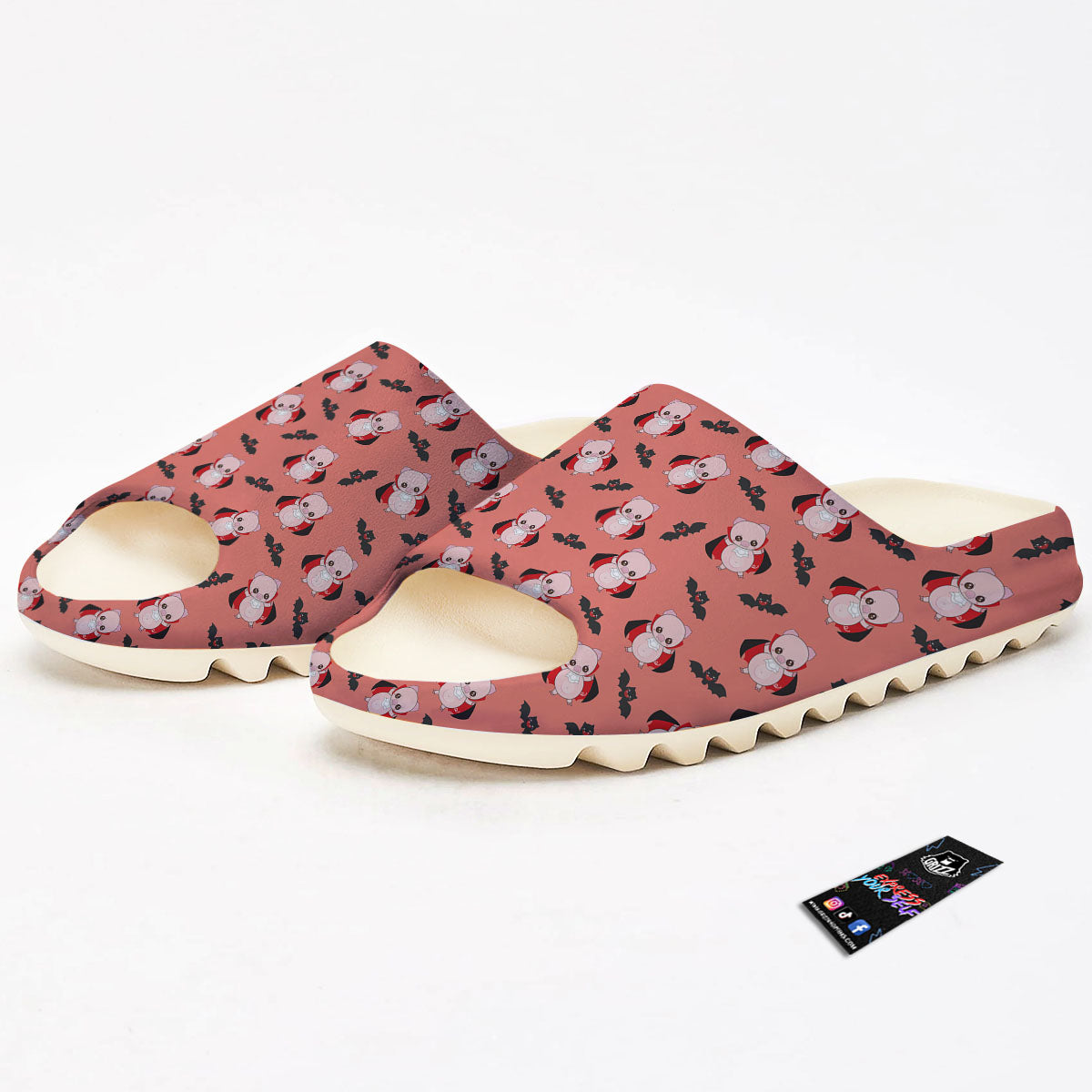 Dracula Pig Print Pattern Sandals-grizzshop