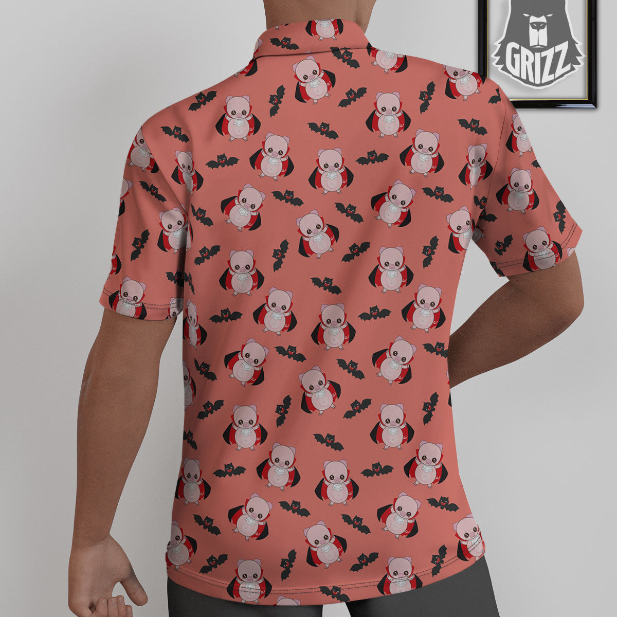 Dracula Pig Print Pattern Untucked Shirts-grizzshop