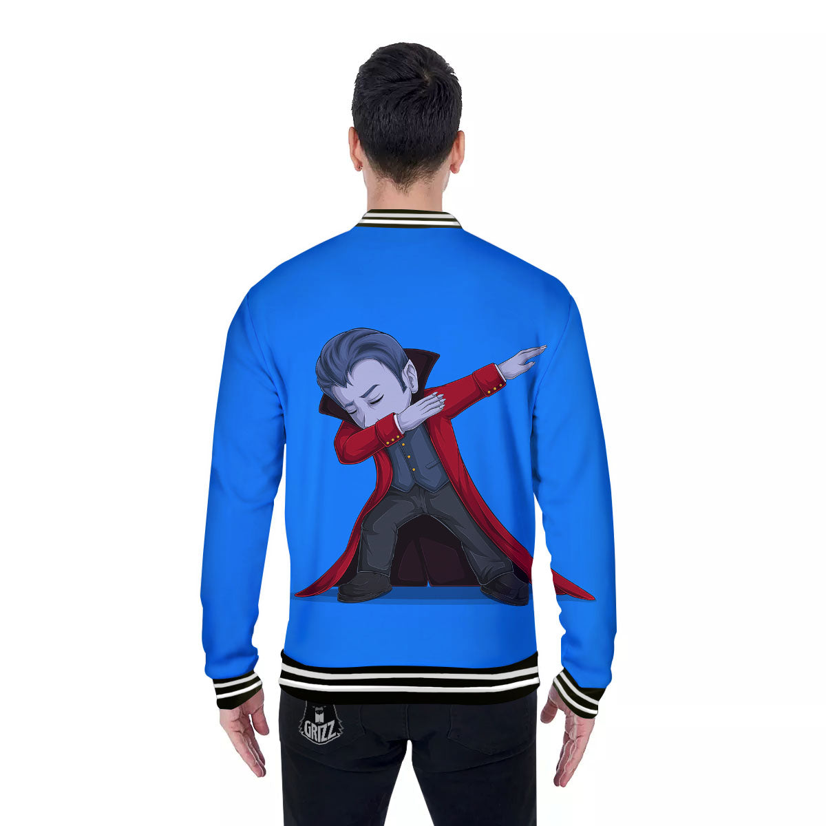 Dracula Vampire Dap Print Baseball Jacket-grizzshop