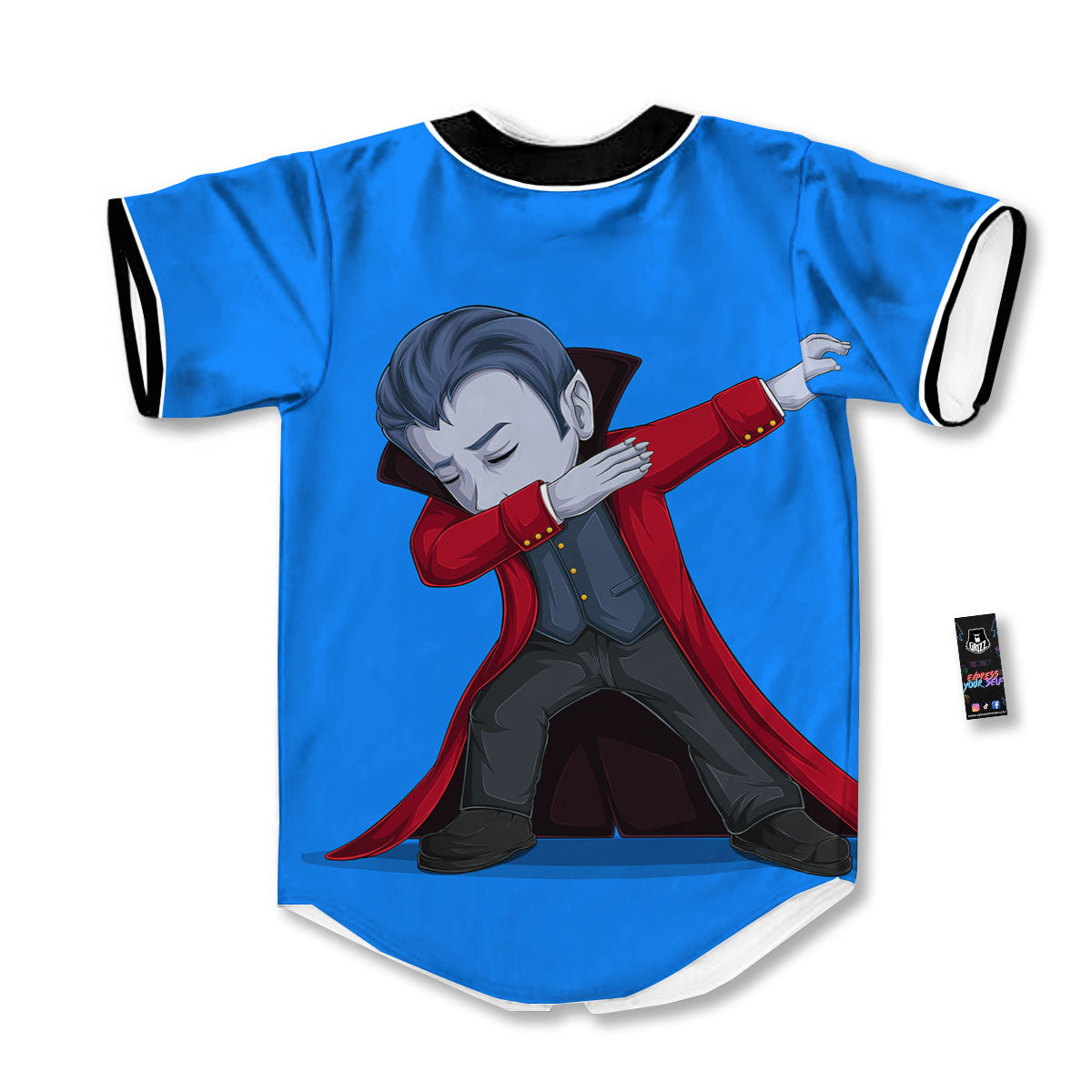 Dracula Vampire Dap Print Baseball Jersey-grizzshop